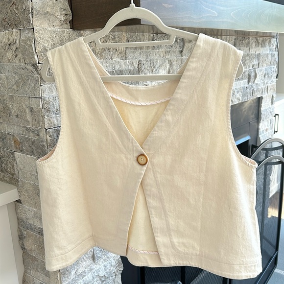 NWT Maeve by Anthropologie Linen Blend Vest Top - Picture 1 of 2